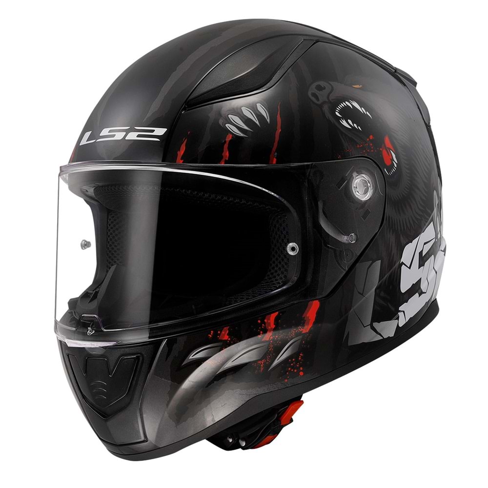 LS2 RAPID 2 CLAWN M.SİYAH-KIRMIZI KASK XXL