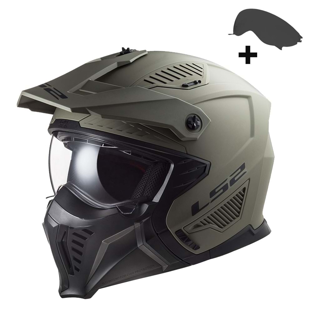 LS2 DRIFTER MAT OLIVE YEŞİL KASK L