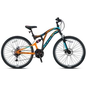 KRON ARES 3.0 26 MTB 16.5 İNÇ 21 VİTES ÇİFT AMT. V FREN MAT SİYAH NEON TURUNCU KOYU TURKUAZ